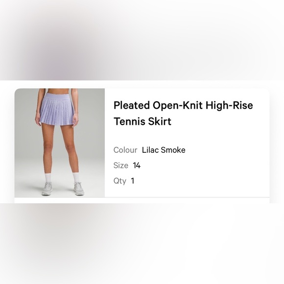 Lululemon - Pleated Open-knit HR Tennis Skirt (Lilac Smoke) - Picture 11 of 11